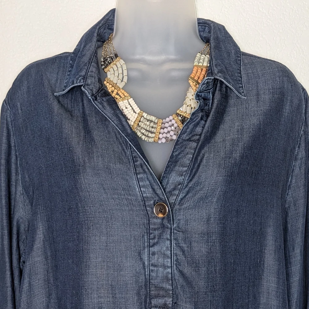 Anthropologie Layers Multiple Stones Beaded Bib Necklace‎